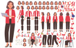 © tynyuk - Business woman character constructor. Female manager. Set of different body, arm, leg and head positions, many emotions to create animation