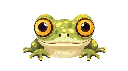 Canvas Print - Cute Cartoon Frog Face Vector Illustration. isolate on white background 