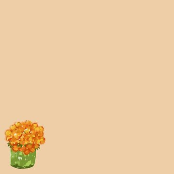 Illustration bouquet of orange flowers memo pad springtime 