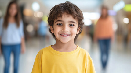 Smiling Boy Portrait: Happy Kid Looking at Camera