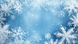 © Sadia - Snowflakes gently falling over a serene winter landscape with a blue backdrop in December