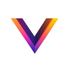 A stylized logo featuring a V shape with gradient colors transitioning from purple to orange.