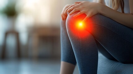 Poster - Young woman Muscle pain or leg pain