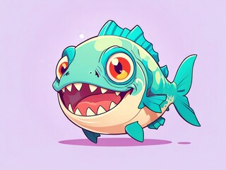 Cute Cartoon Fish with Big Smile