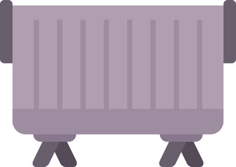 Poster - radiator standing on legs and warming room during cold winter season
