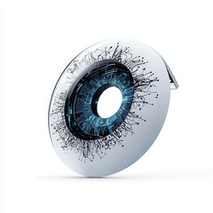 Futuristic eye design with digital elements