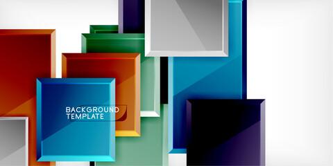Poster - Square shape color abstract geometry. Vector Illustration For Wallpaper, Banner, Background, Card, Book Illustration, landing page
