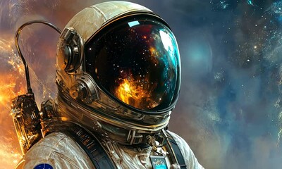 Wall Mural - Astronaut Gazing at Stars