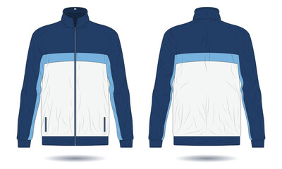 Wall Mural - Blue and white sports training jacket mockup