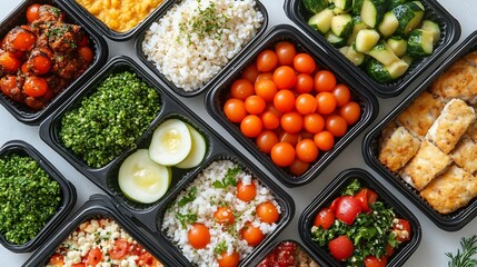 Poster - Aesthetically pleasing fitness food display with a focus on nourishment and health against a simple background