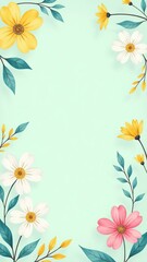 Poster - A green background with a flowery border
