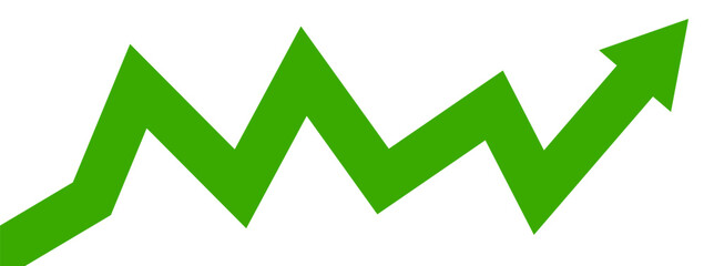 Aufkleber - Green chart arrow business financial on white background design template. Investment business economy growth concept.	
