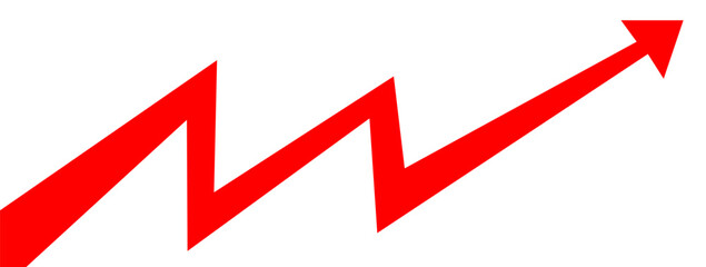 Aufkleber - Up red business arrow target on white background design template. Investment value economy growth concept.