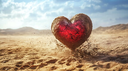 Poster - A heart shattering free from the desert embracing emotion and resilience against the harsh landscape