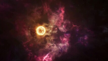 Wall Mural - formation of a new star inside a nebula of gas and dust.