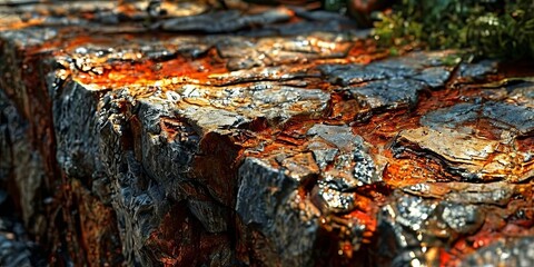 Poster - A rock with a lot of rust on it