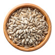 © taimoor - wooden bowl full sunflower seeds pile top view isolated on transparent background