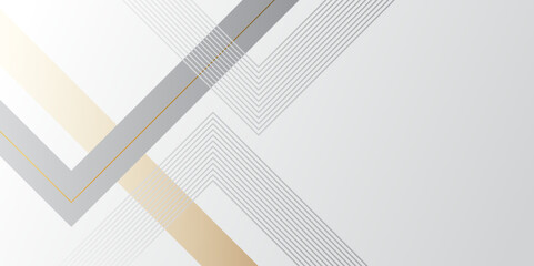 Poster - Abstract geometric white and gray arrow shine line elements design background. Dynamic and luxury grey Silver gold Line Abstract Background for Business and Tech Concepts, cover, banner.	