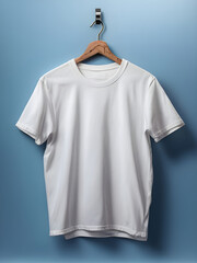 A solid color tshirt on a solid color background, with blank space for text and patterns, cultural shirt