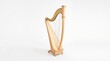 © Tayyip - Harp isolated on white background with tags related to music, instruments, and classical themes