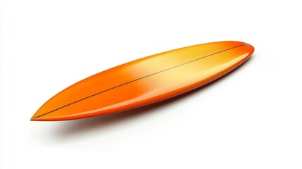 Bright Orange Surfboard Isolated on a White Background Sleek and Modern Design. Generative AI