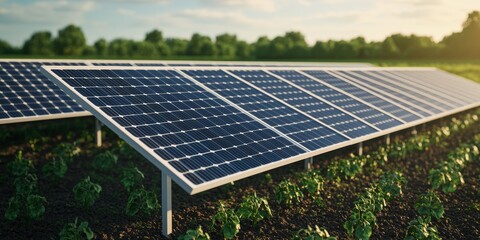 Solar Panels in an Urban Park Setting