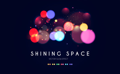 Wall Mural - bokeh colorful light effect. blur light design. confetti and holiday firecracker rainbow color effec