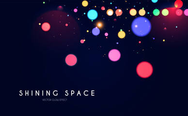 Wall Mural - bokeh colorful light effect. blur light design. confetti and holiday firecracker rainbow color effec