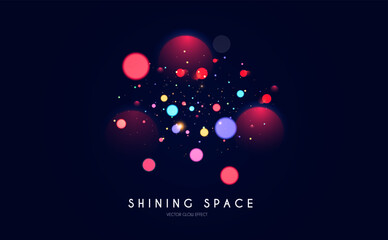 Wall Mural - bokeh colorful light effect. blur light design. confetti and holiday firecracker rainbow color effec