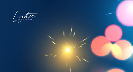 Wall Mural - bokeh and fireworks light effect. shining holiday and party design. blur light