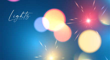 Wall Mural - bokeh and fireworks light effect. shining holiday and party design. blur light