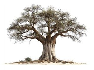 Baobab tree isolated on white background