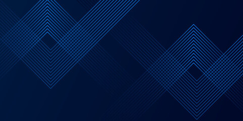 Fototapete - Futuristic abstract background. Modern shiny blue geometric lines pattern. dark blue gradient line triangle background for presentation banner, cover, web poster with dynamic vector illustration.	