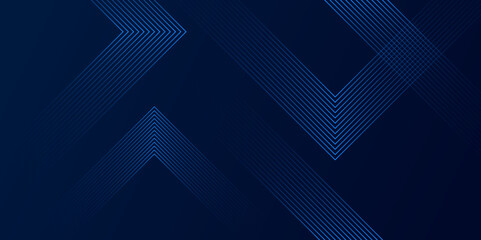 Wall Mural - Futuristic abstract background. Modern shiny blue geometric lines pattern. dark blue gradient line triangle background for presentation banner, cover, web poster with dynamic vector illustration.	