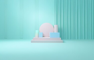 Aufkleber - Geometric shapes and minimal color scheme create a clean, modern backdrop.