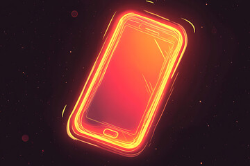 Poster - A glowing smartphone illustration against a dark background, symbolizing technology and connectivity.