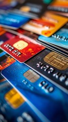 Poster - A close-up of a secure payment screen with a card and mobile wallet payment options featured during checkout Stock Photo with side copy space