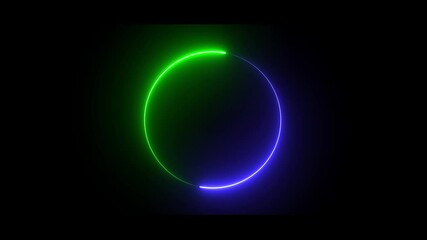 Canvas Print - charging and loading icon animation. neon light glowing circle frame background animation.