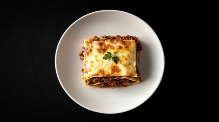 Elegant Top View of Delicious Lasagna