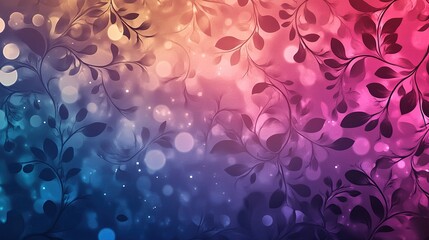Poster - Nature Inspired Scroll Design in Floral Pattern Gradient background with bokeh effect 