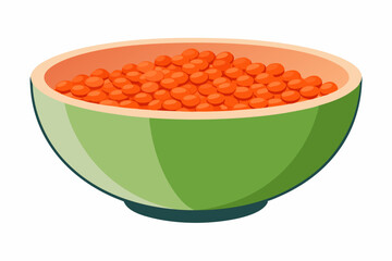 Sticker - Raw lentils in bowl isolated on white