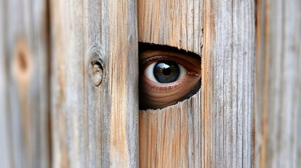 Poster - Masked thief caught on surveillance camera entering a private property through a backdoor Stock Photo with side copy space