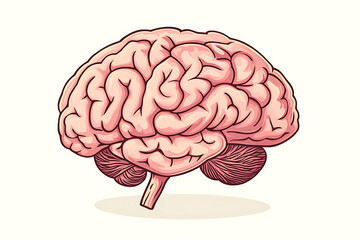 Poster - Illustration of a human brain, showcasing its structure and complexity.