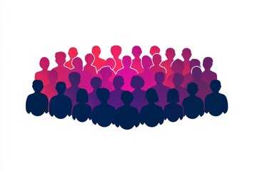 crowd of people silhouettes gradient design group team community social media networ