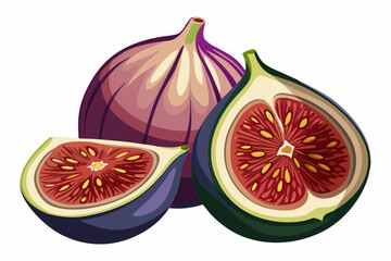 Sticker - Fig Fruit realistic and detailed vector illustration