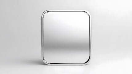 Fototapete - Blank Mobile application icon, button - Silver square with round corners. 3d rendering, white background