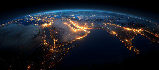 earth at night - middle east and south asia.