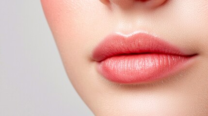 Close-Up of Healthy Lips with Smooth Skin Highlighting Natural Beauty and Skincare