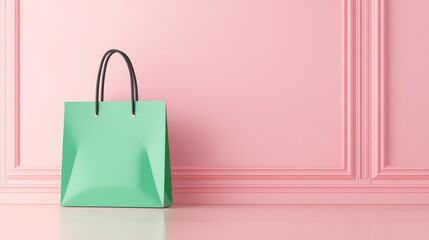 Customer Journey Concept with Shopping Bag Against Pink Background Representing Retail and Consumer Experience