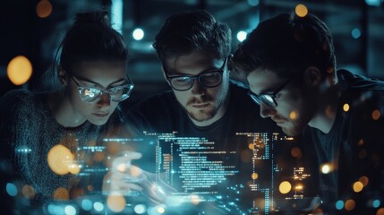 Poster - Team of Programmers Working Late on a Project